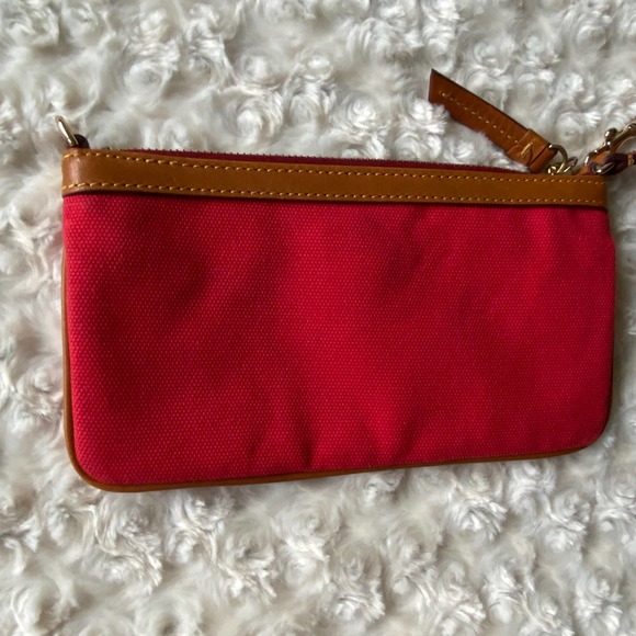 Dooney & Bourke Canvas Leather Red Wristlet - Picture 4 of 9